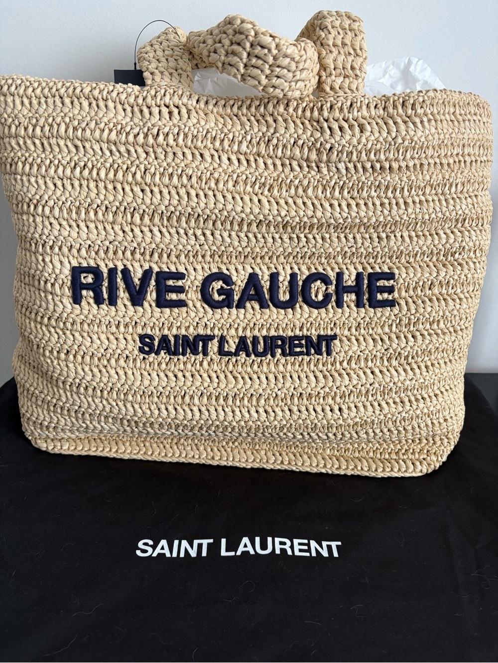 Saint Laurent straw tote new
